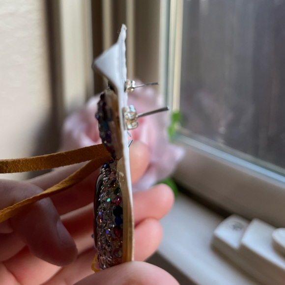 Our lady Guadalupe 925 sterling silver heart rhinestone pendant and earrings - Picture 8 of 17